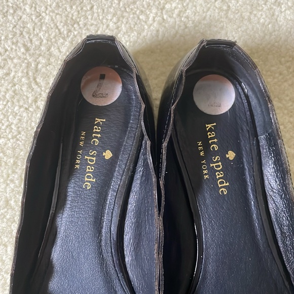 Kate Spade Eleni Flex black patent leather pointy toe ballet flat size 7 - Picture 3 of 8